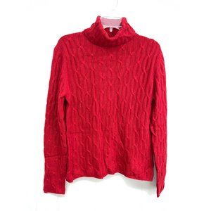 Pure‎ Cashmere Red Women's Sweater Turtleneck Medium 100% Cashmere